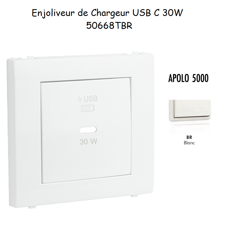 Enjoliveur pour Chargeur USB Type C Power Delivery 30w 50668TBR