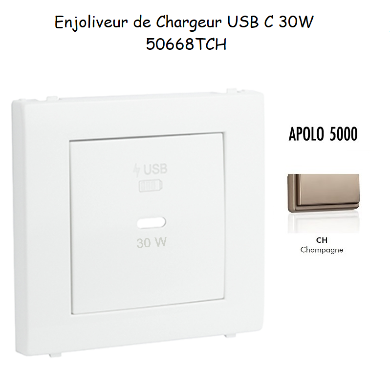 Enjoliveur pour Chargeur USB Type C Power Delivery 30w 50668TCH