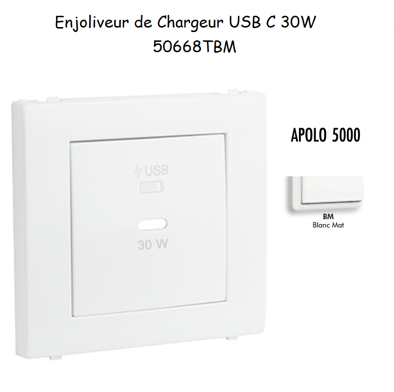 Enjoliveur pour Chargeur USB Type C Power Delivery 30w 50668TBM