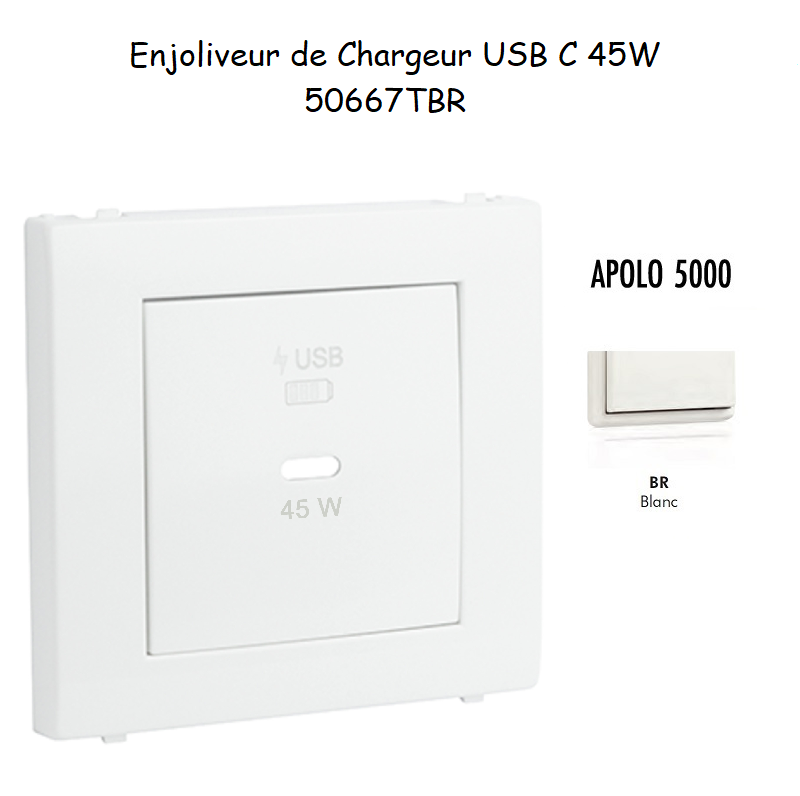 Enjoliveur pour Chargeur USB Type C Power Delivery 45w 50667TBR