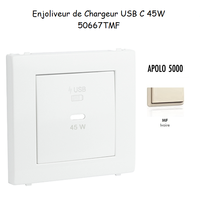 Enjoliveur pour Chargeur USB Type C Power Delivery 45w 50667TMF