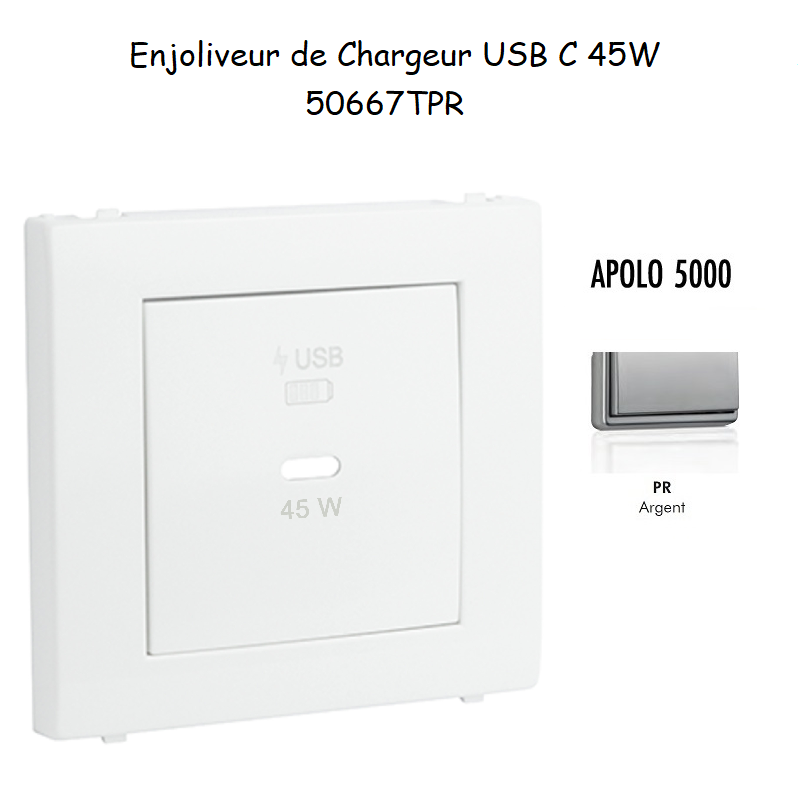 Enjoliveur pour Chargeur USB Type C Power Delivery 45w 50667TPR