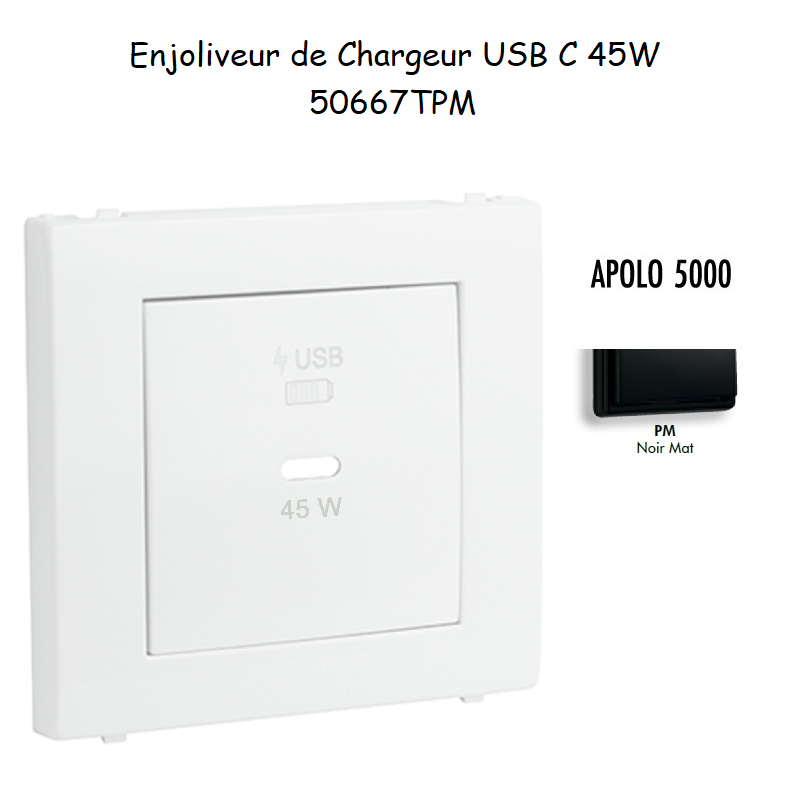 Enjoliveur pour Chargeur USB Type C Power Delivery 45w 50667TPM