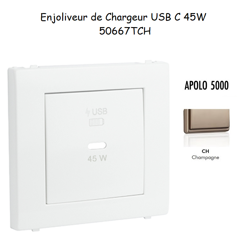 Enjoliveur pour Chargeur USB Type C Power Delivery 45w 50667TCH