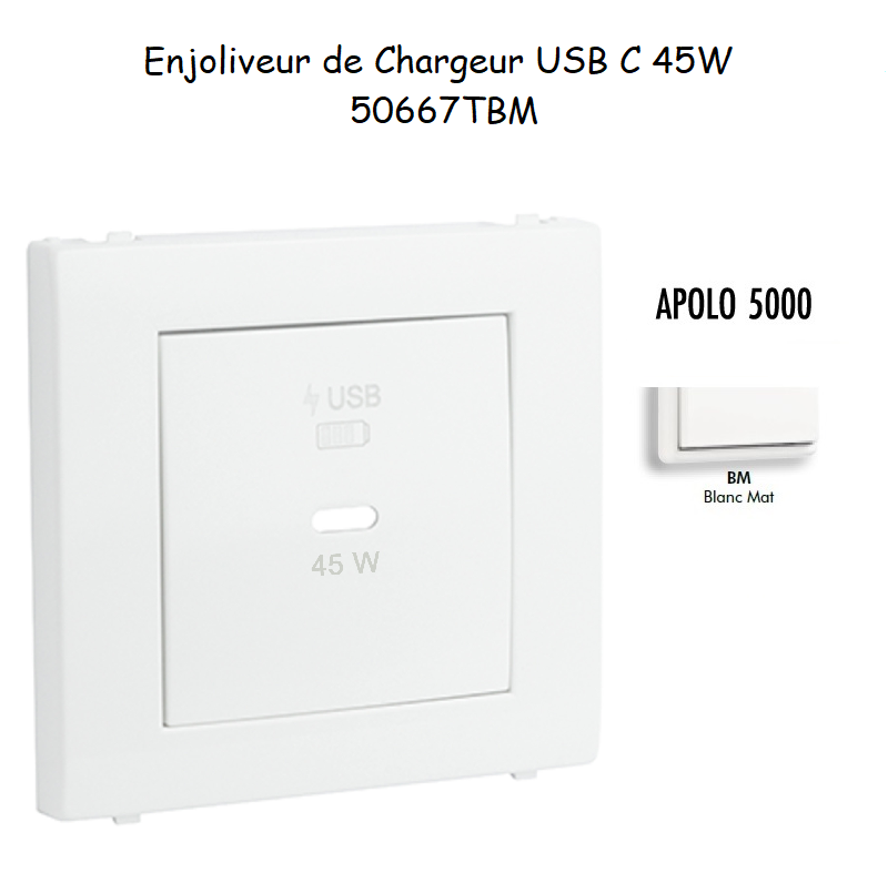 Enjoliveur pour Chargeur USB Type C Power Delivery 45w 50667TBM