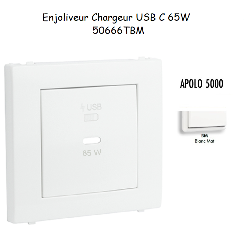 Enjoliveur pour Chargeur USB Type C Power Delivery 65w 50666TBM