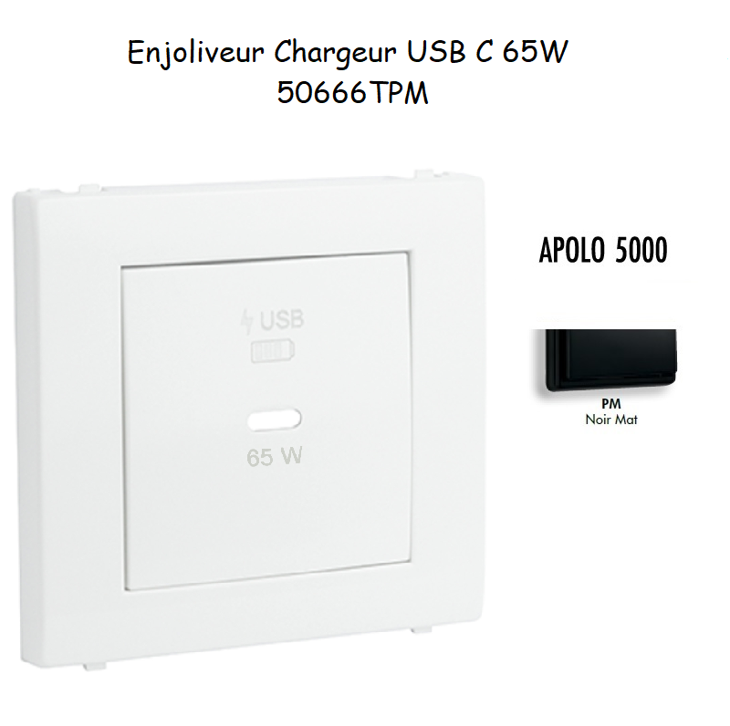 Enjoliveur pour Chargeur USB Type C Power Delivery 65w 50666TPM