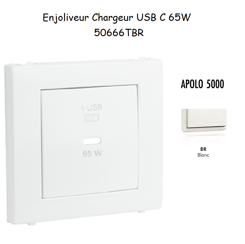 Enjoliveur pour Chargeur USB Type C Power Delivery 65w 50666TBR