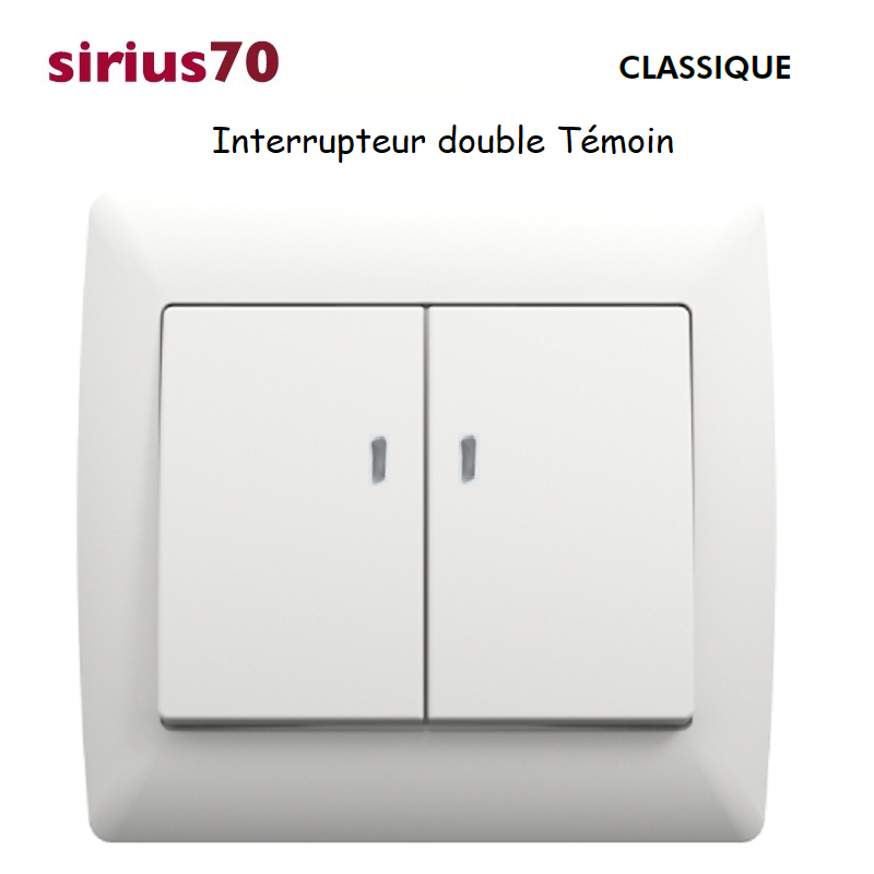 Interrutpeur double témoin sirius Blanc 70204CBR
