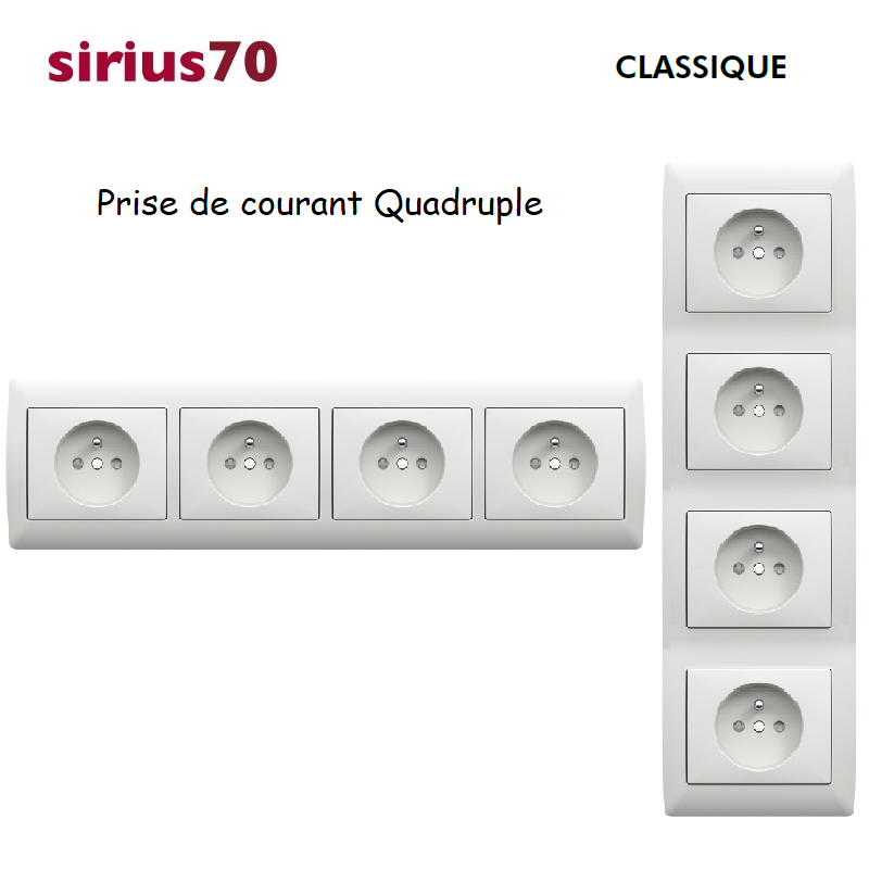 Prise Française quadruple 70CBR