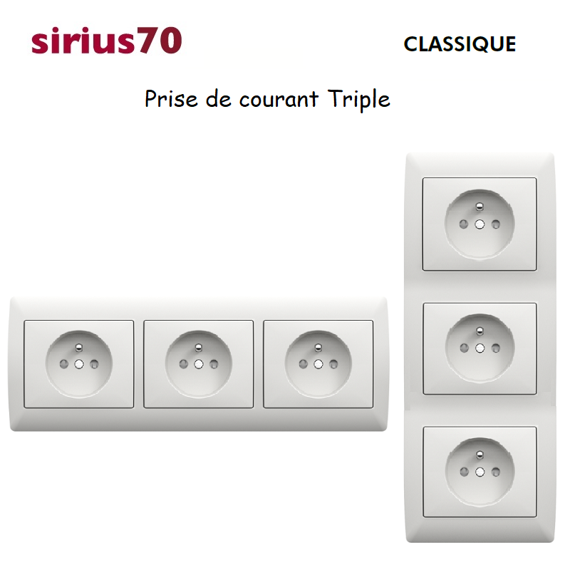 Prise Française triple 70CBR