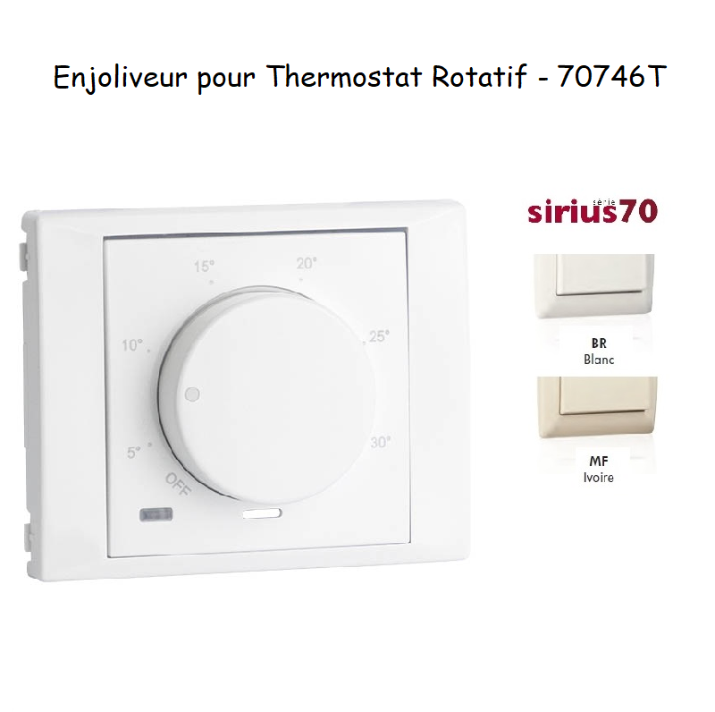 Enjoliveur pour thermostat rotatif Sirius 70 70746T