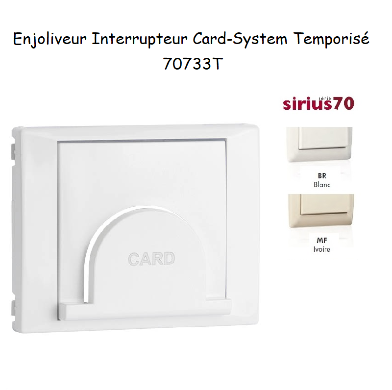 Enjoliveur pour interrupteur Card System Sirius 70 70733T