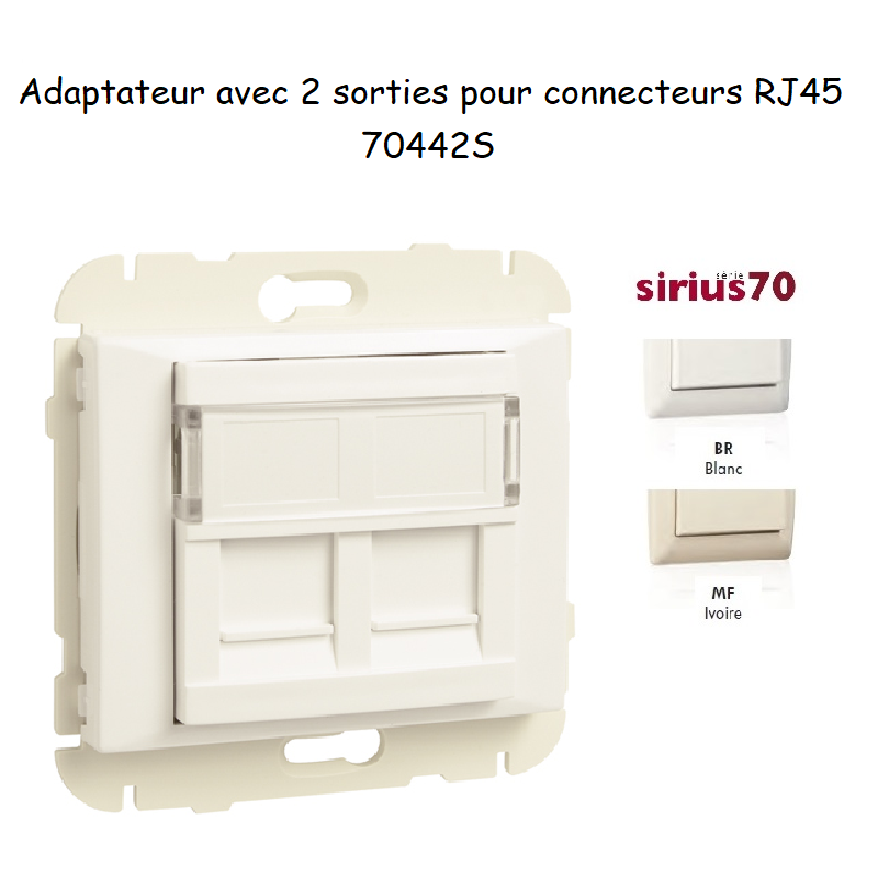 Adaptateur avec Module 2 sorties pour connecteurs RJ45 Sirius70442S