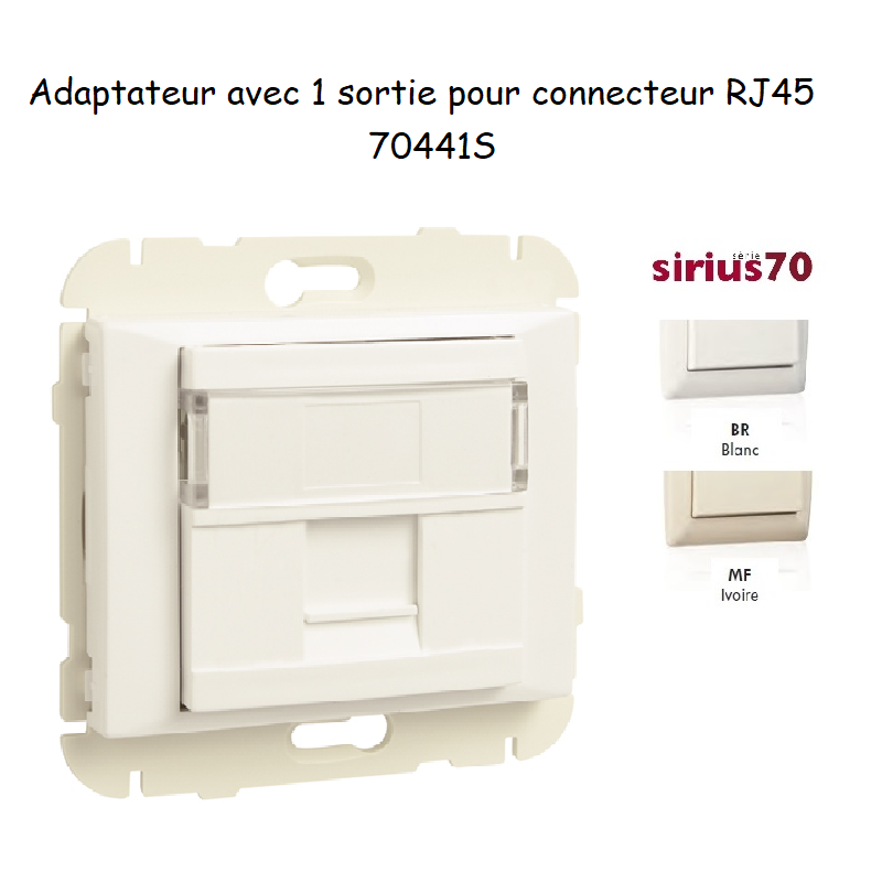 Adaptateur avec Module 1 sortie pour connecteur RJ45 Sirius70441S