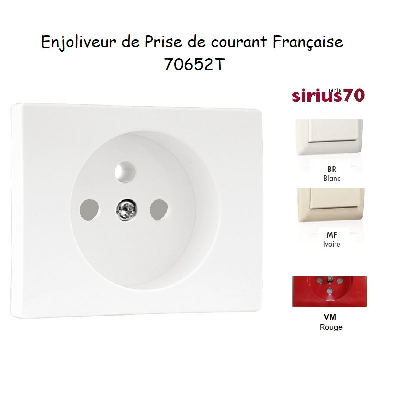 Enjoliveur pour prise de courant Française Sirius 70652T