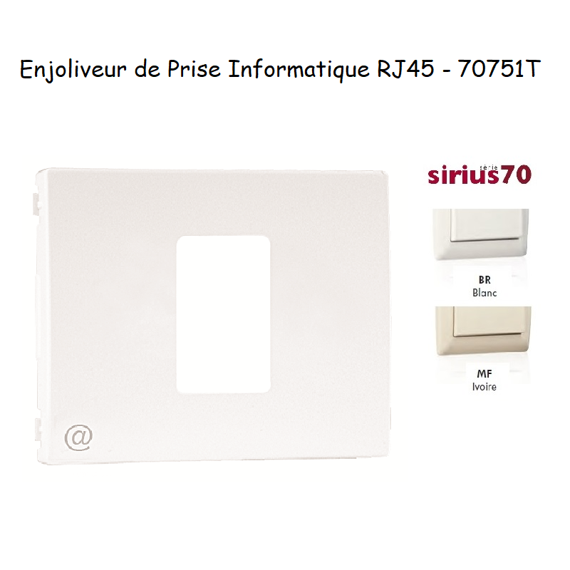 Enjoliveur pour prise informatique RJ45 Sirius 70751T