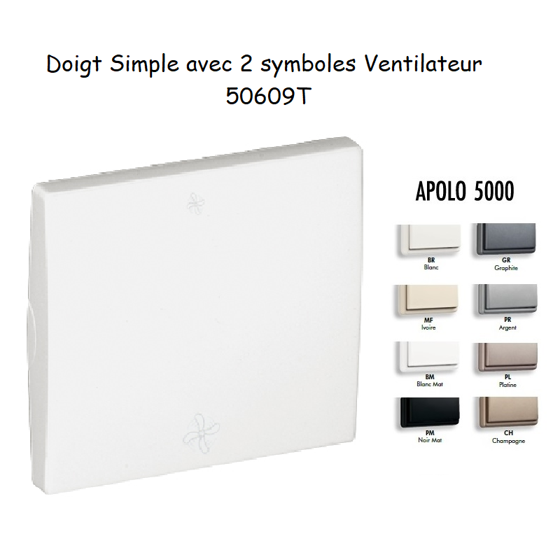 Doigt avec 2 symboles ventilateur APOLO5000 50609T