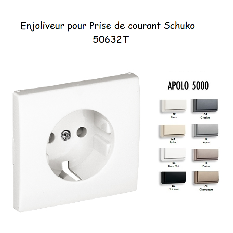 Enjoliveur pour prise de courant schuko APOLO5000 50632T