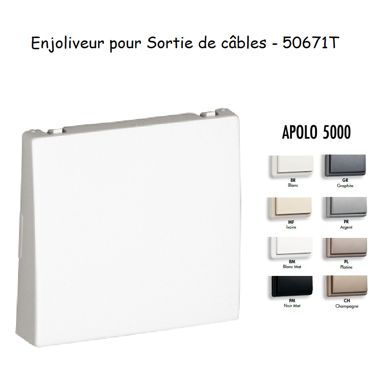 Enjoliveur rosette passage de cable APOLO5000 50671T