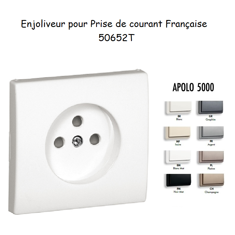 Enjoliveur pour prise de courant française APOLO5000 50652T
