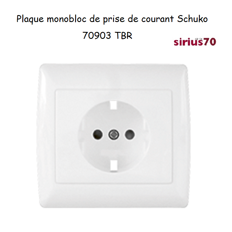Plaque monobloc de prise schuko 70903TBR