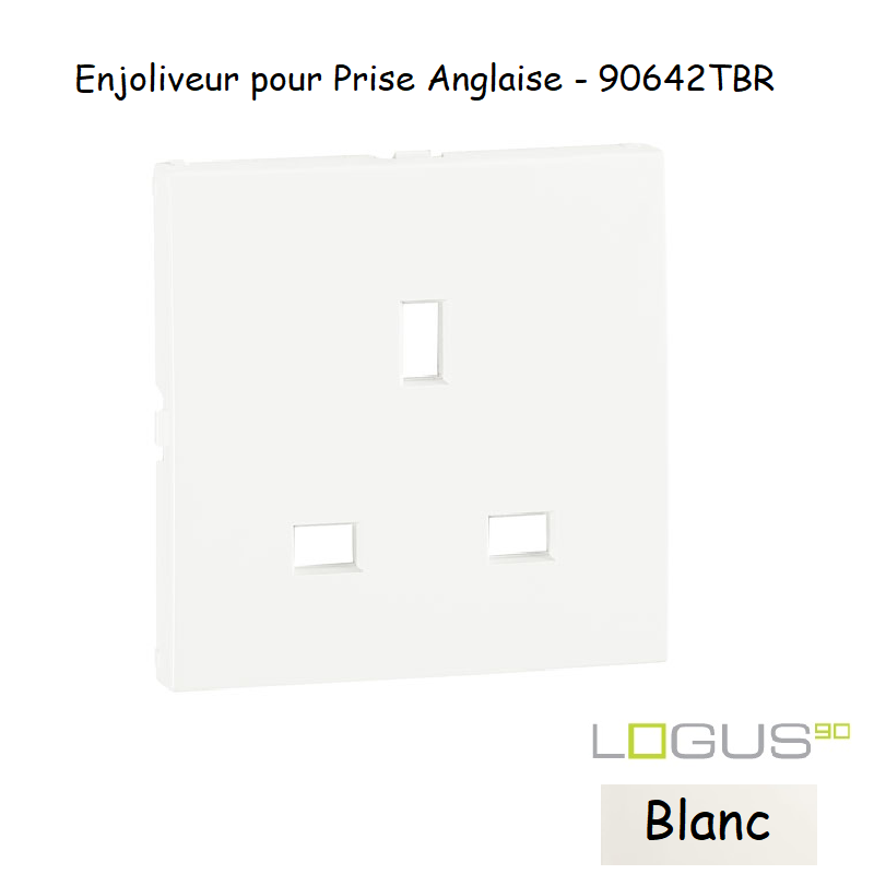 Enjoliveur pour prise de courant anglaise LOGUS 90642TBR Blanc