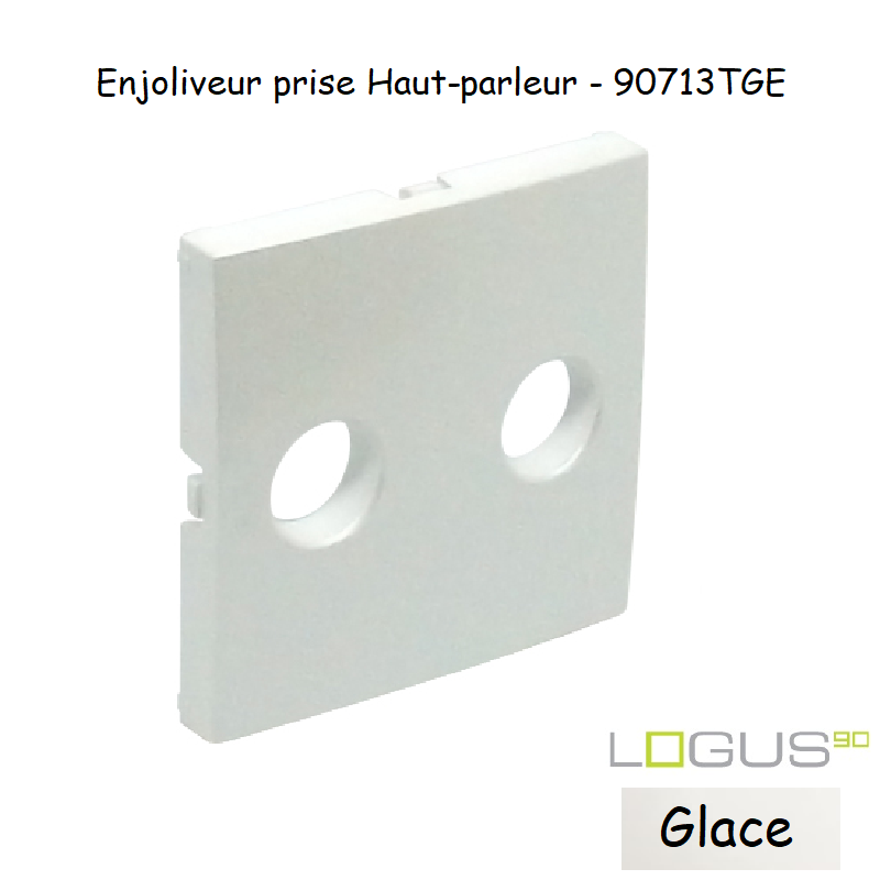 Enjoliveur pour prise de haut parleur avec terminaux à vis Logus 90713TGE Glace