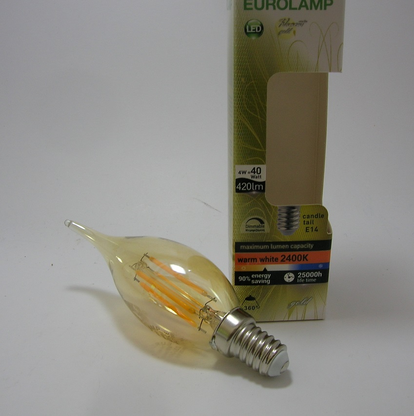 Ampoule LED Flamme Filament Coup de vent E14 4W Gradable