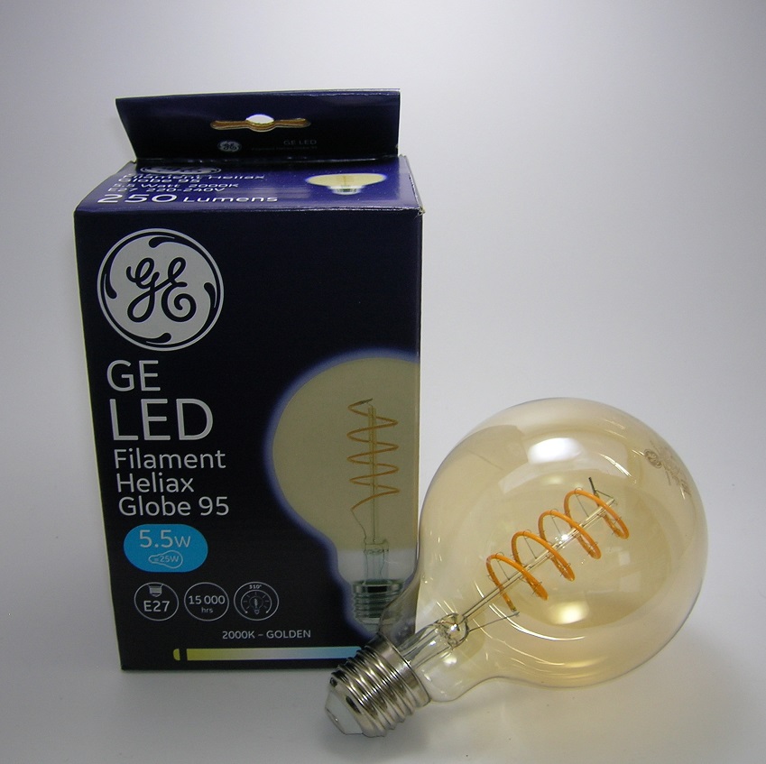 Led Filament Heliax Globe G95 5,5W Gradable E27