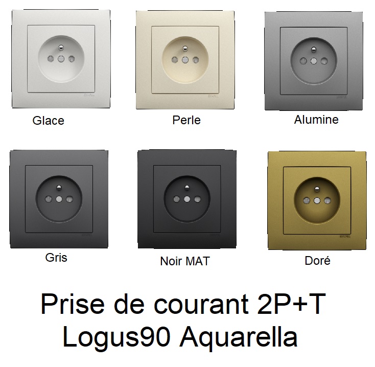Prise de courant Française 2P+T Aquarella logus90