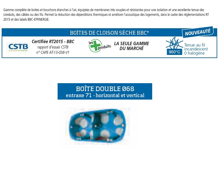 Boite dencastrement double BBC