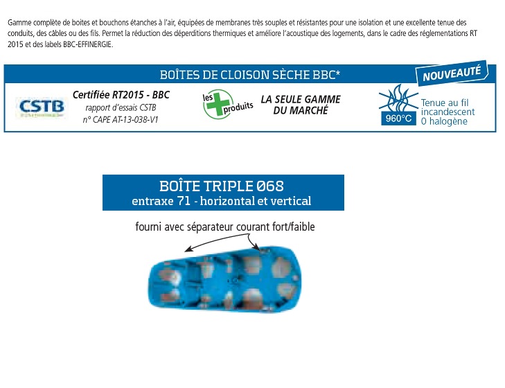 Boite dencastrement triple BBC