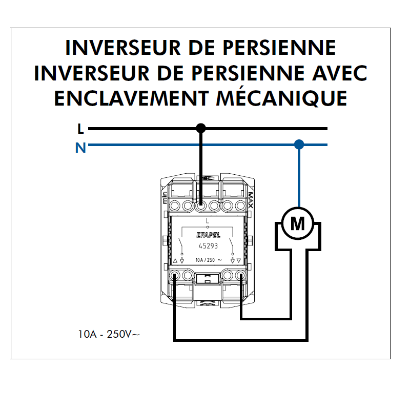 Inverseur de persienne 45293S 45295S Schéma