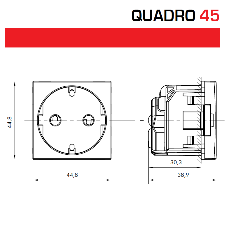 prise-schuko-quadro-45126-45129-dimension