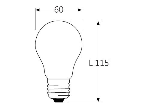 Ampoule LED A60 dimensions