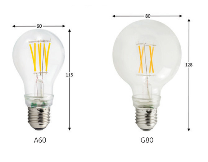 Dimensions LED Globe G80 de GE-lighting