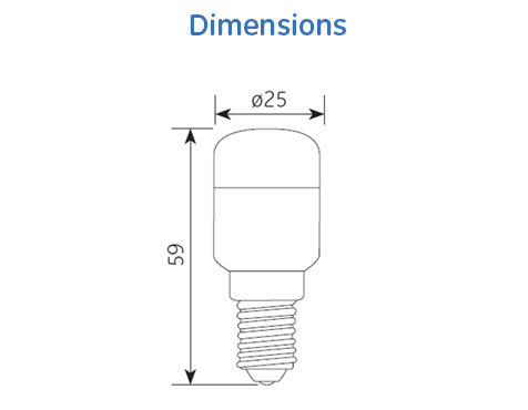 Dimensions ampoule LED Pygmy de GE-lighting