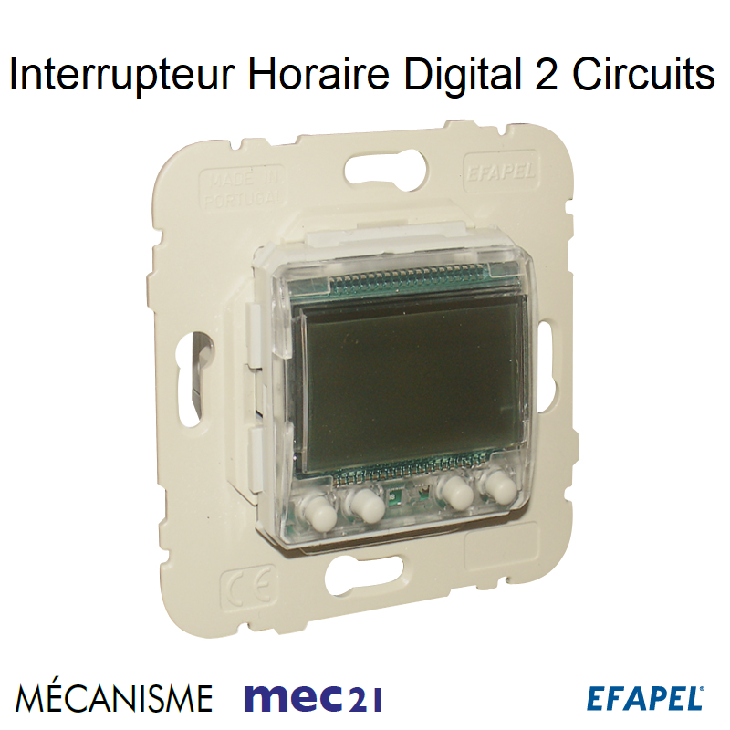 Mécanisme Interrupteur Horaire Digital - 2 Circuits