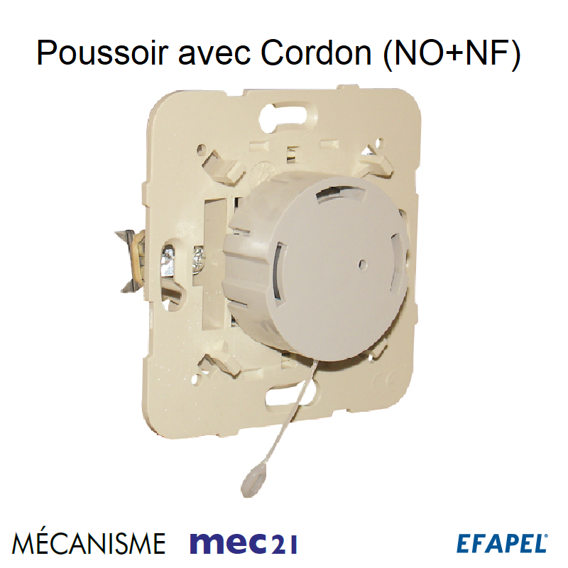 Mécanisme poussoir avec cordon NO+NF mec 21090