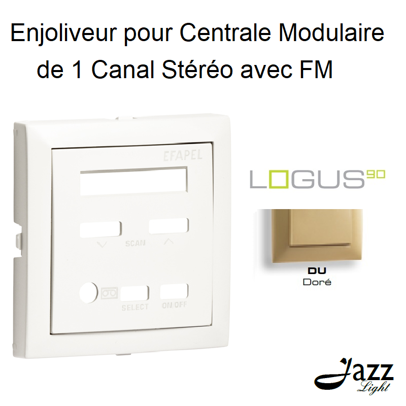 Enjoliveur pour centrale modulaire de 1 canal stéréo avec FM logus90 90852TDU Doré