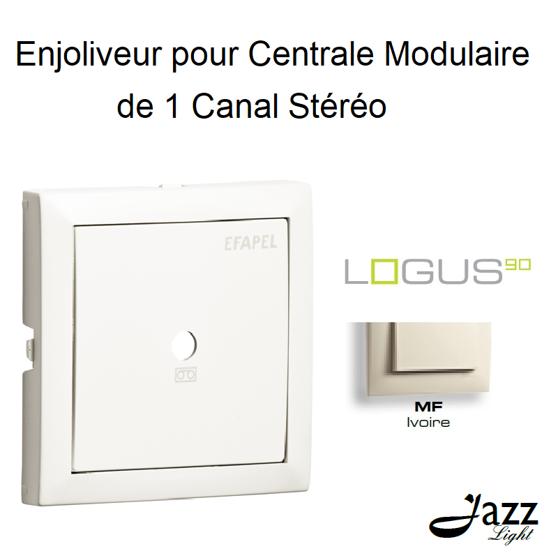 Enjoliveur pour centrale modulaire de 1 canal stéréo logus90 90851TMF Ivoire
