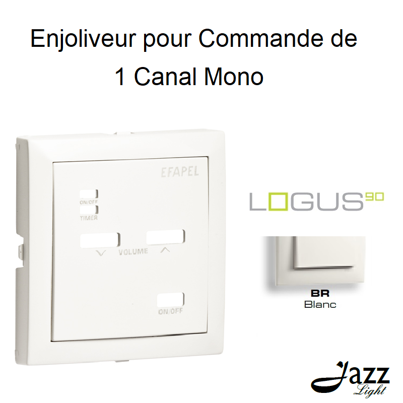 Enjoliveur pour Commande de 1 canal monoo logus90 90700TBR Blanc