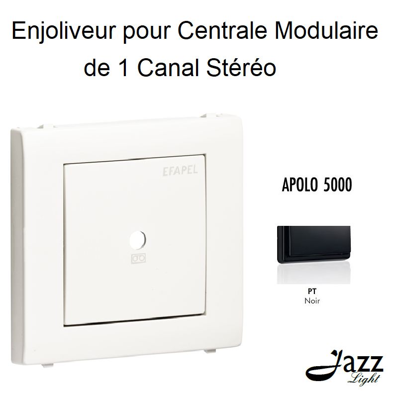 Enjoliveur pour centrale modulaire de 1 canal stéréo APOLO5000 50851TPT Noir