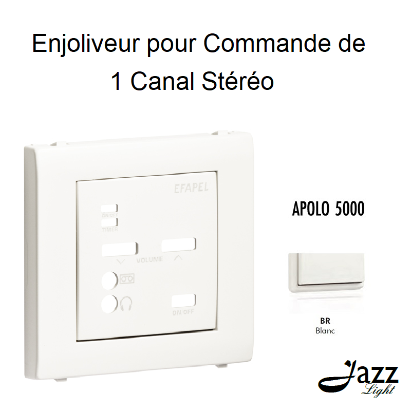 Enjoliveur pour commande de 1 canal Stéréo APOLO5000 50702TBR Blanc