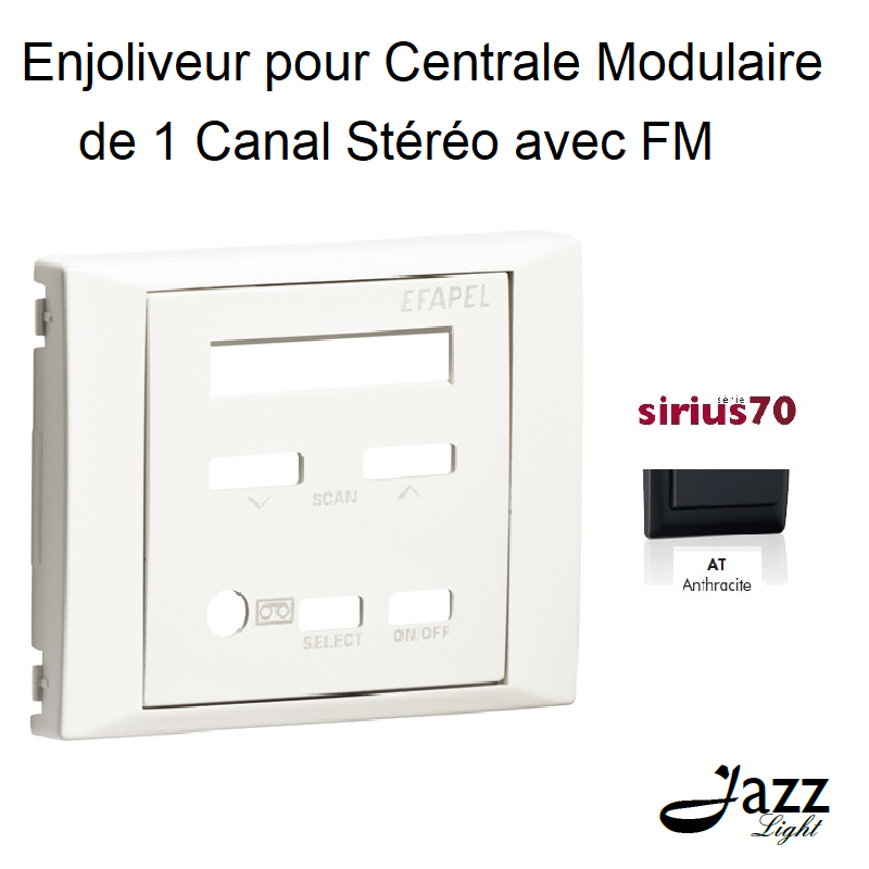 Enjoliveur pour Centrale Modulaire 1 Canal Stéréo avec FM Sirius70 - ANTHRACITE