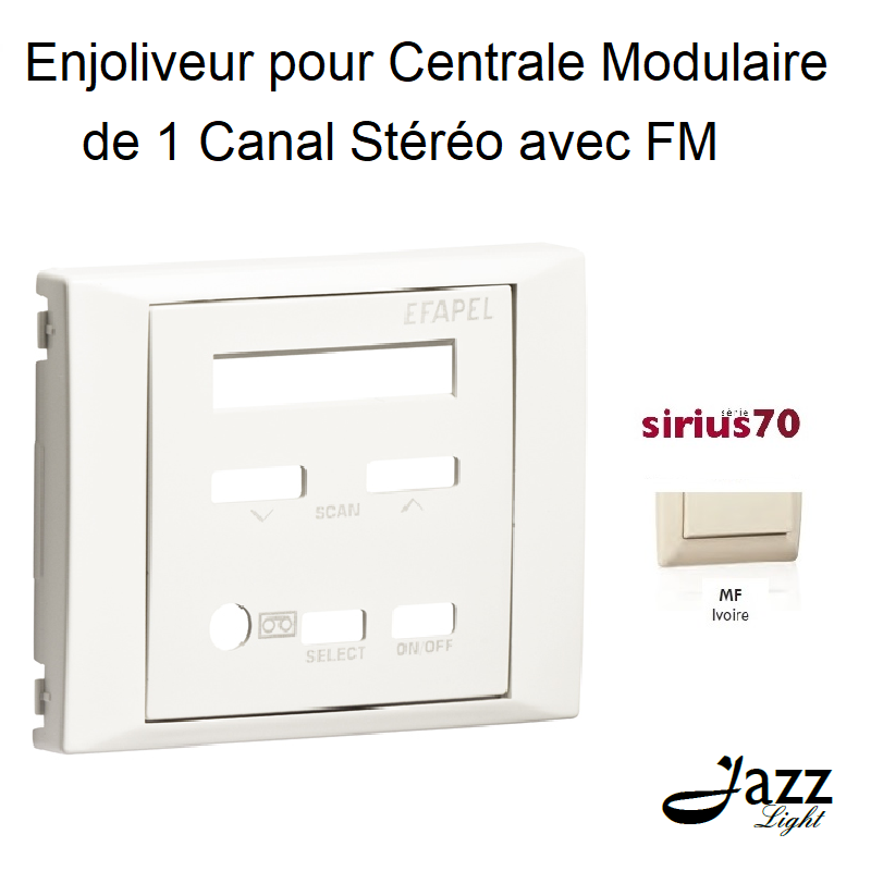Enjoliveur pour Centrale Modulaire 1 Canal Stéréo avec FM Sirius70 - IVOIRE