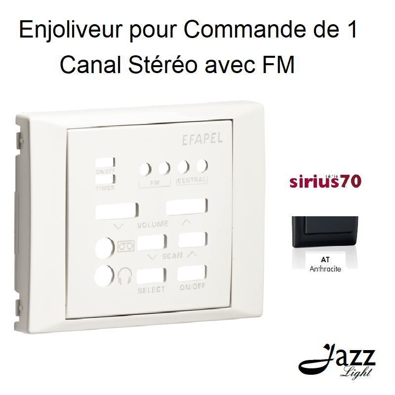 Enjoliveur pour Commande de 1 Canal Stéréo avec FM Sirius70 - ANTHRACITE