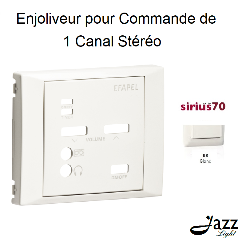 Enjoliveur pour comande de 1 canal Stéréo Sirius 70702TBR Blanc