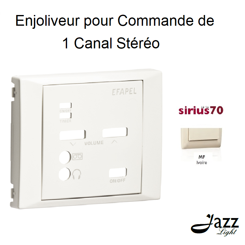 Enjoliveur pour comande de 1 canal Stéréo Sirius 70702TMF Ivoire